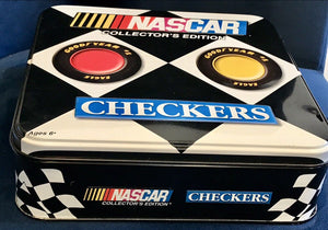 NASCAR Collectors Edition Checkers Game Set in Metal Tin Excellent Cdtn! USED