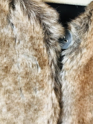OLD NAVY Brown Faux Fur Toddler Vest W Button Closure - Sz2T - USED