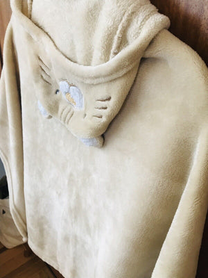 TIGER Tan Baby Hooded Soft Blanket with Ears! Cuddly! Snuggly!
