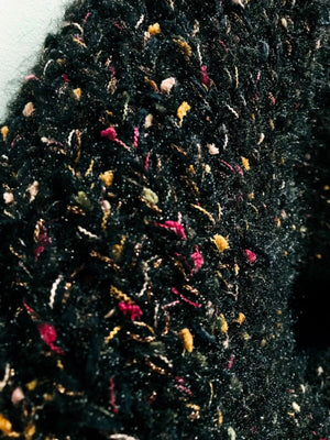 Infinity Soft N Fluffy Knitted Women's Black Speckled Glitter CIrcle Wrap