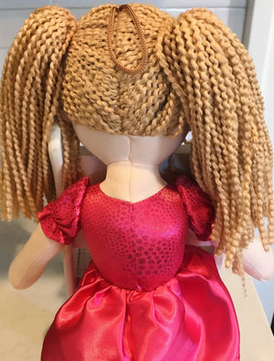 Linzy Dancer Huggable Hot Pink Dress & Sparkly Ballet Shoes Soft Doll Toy USED