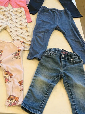 USED Baby+Toddler Jeans, Pants 10PC LOT: Place, Gap, Cat&Jack, Paw Patrol, Uniqlo