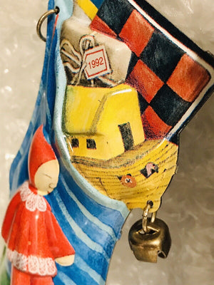 Hallmark KEEPSAKE Ornament 1992 Stocked With Joy Pressed Tin USED