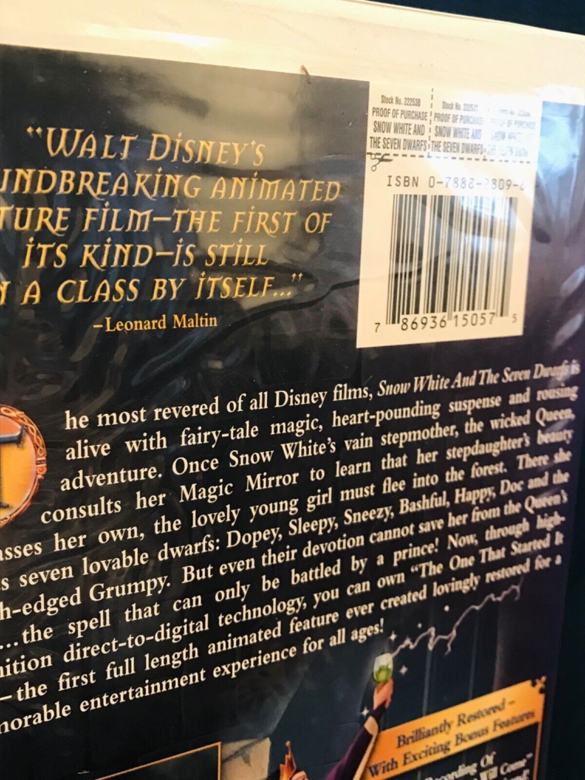 Snow White and the Seven Dwarfs (VHS, 2001, Platinum) Used w Booklet!