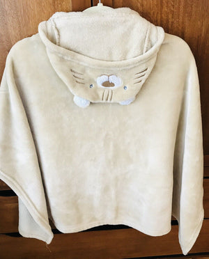 TIGER Tan Baby Hooded Soft Blanket with Ears! Cuddly! Snuggly!