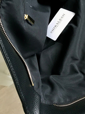 Shiraleah Women’s Black Vegan Leather Pom Pom Style 23" Tote NEW W TAG Stunning!