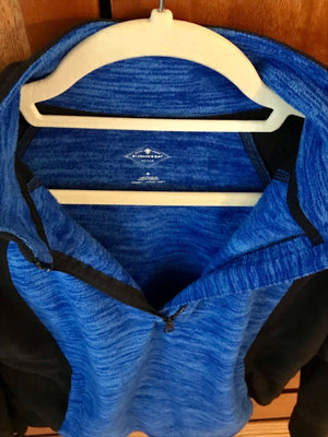 St. John's Women’s Activewear Blue & Black Long Sleeve 1/4  Zip Up Sz Small USED
